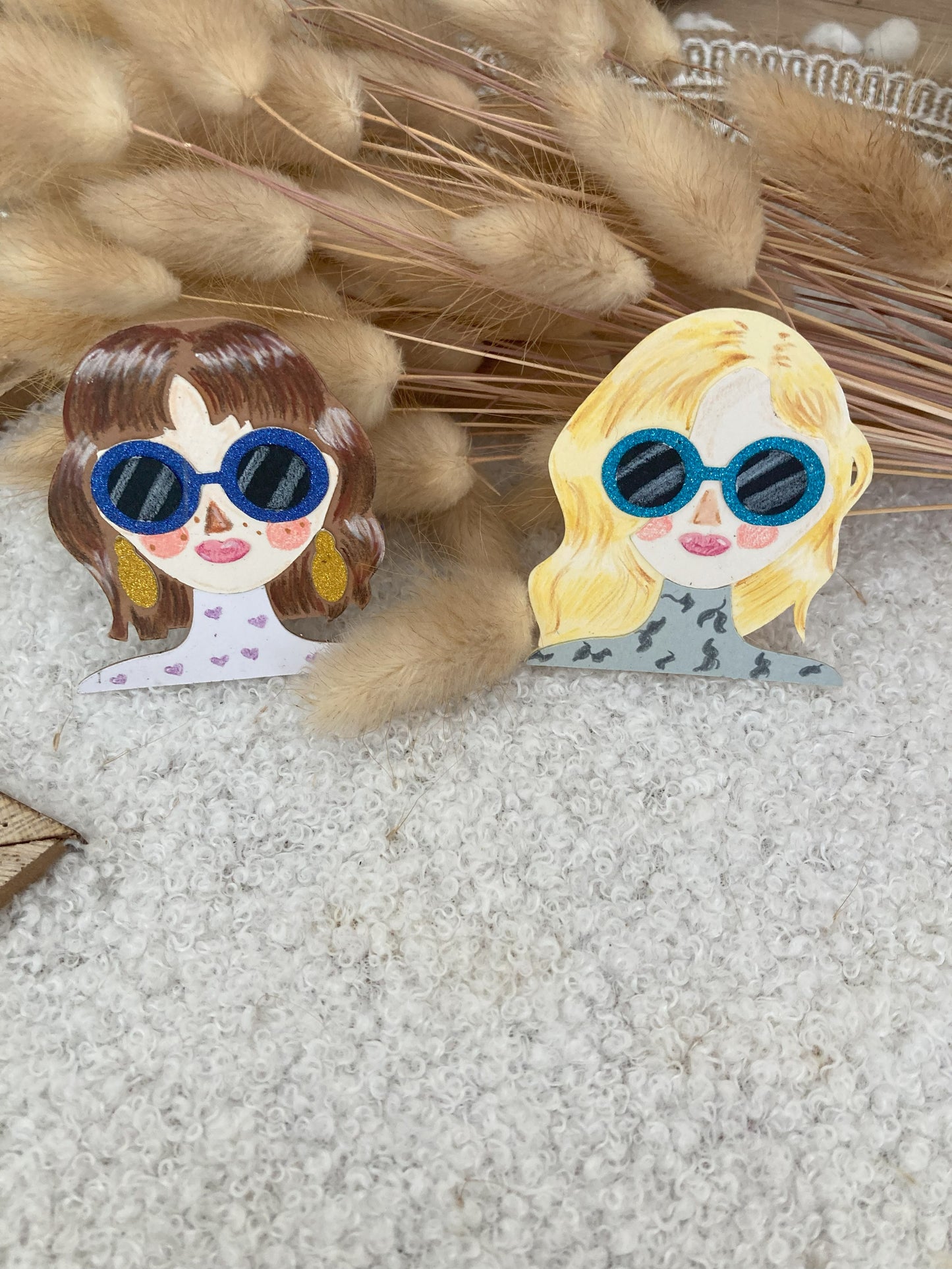 Broche personnalisée Femme d’après photo – Fait main