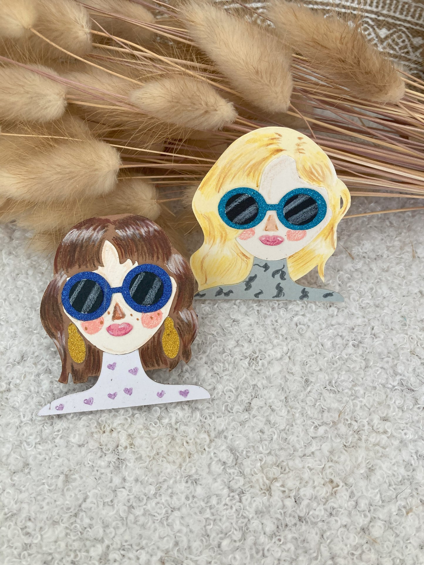 Broche personnalisée Femme d’après photo – Fait main