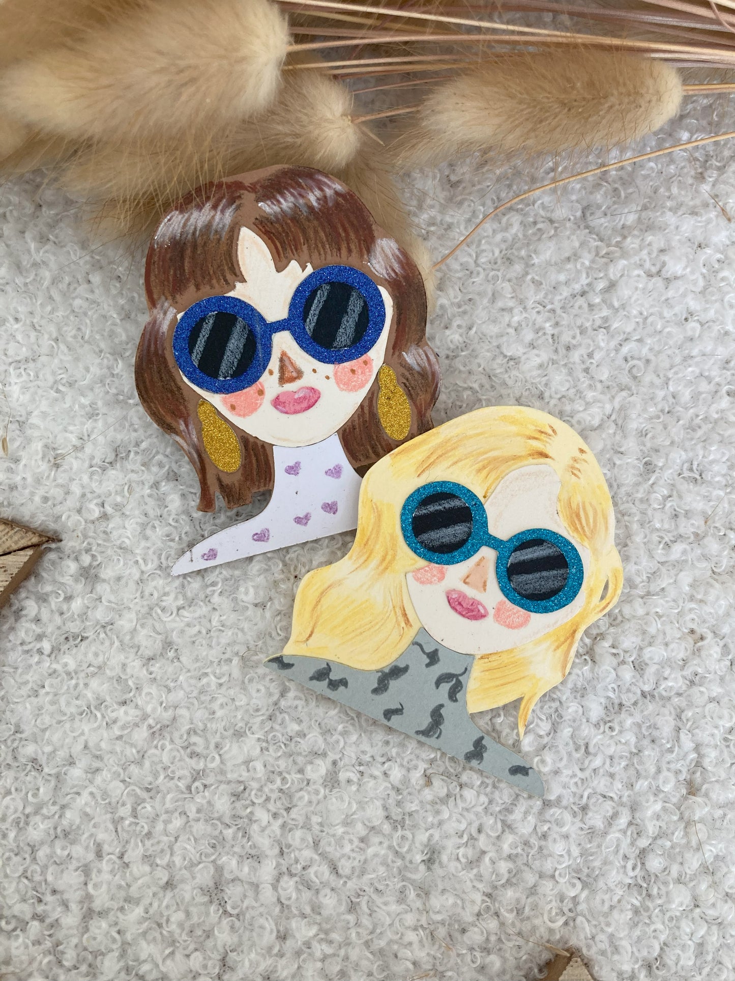 Broche personnalisée Femme d’après photo – Fait main