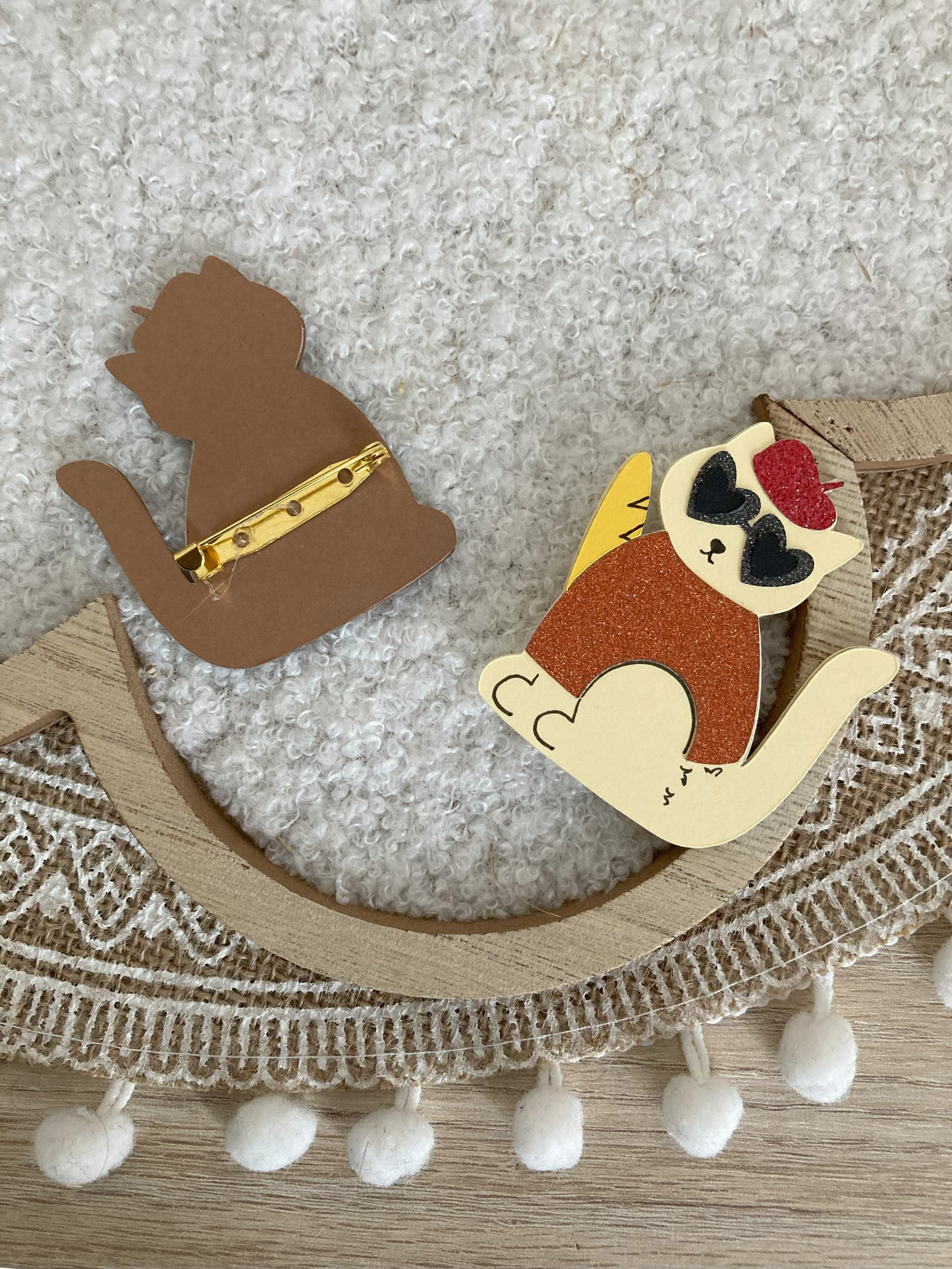 Broche Chats Parisiens Personnalisable â Bijou Fait Main