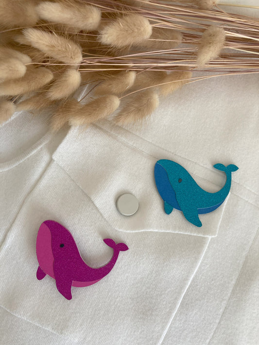 Broche Baleine colorée